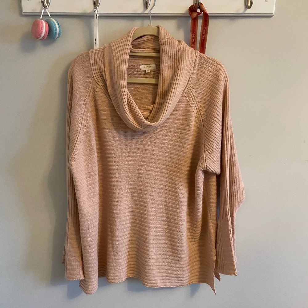 Gorgeous Light Pink Laura Plus Turtle Neck Sweater